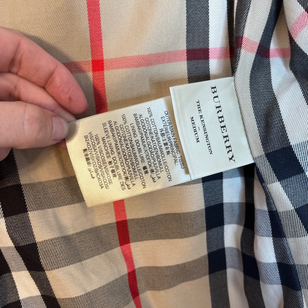 Burberry The Kensington Trench Coat Honey Beige Made in England Size 10 US - Picture 13 of 16